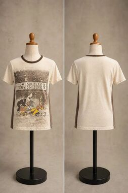 Vintage Campus Espirit Tom & Jerry Football Ringer T-Shirt Made USA 50/50